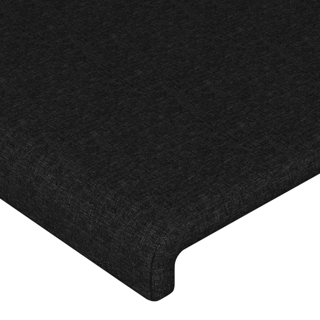 Fekete szövet led-es fejtámla 83 x 16 x 78/88 cm