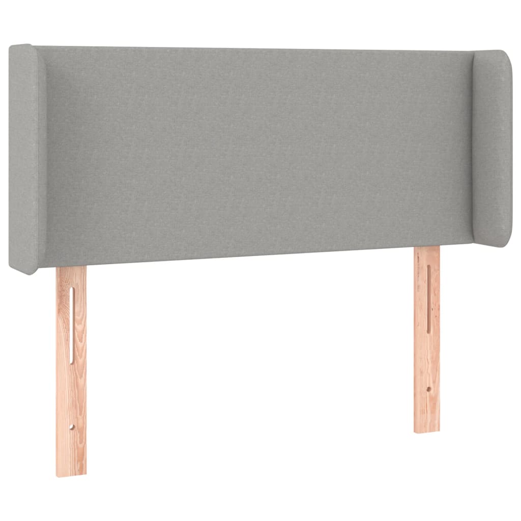 Világosszürke szövet led-es fejtámla 93 x 16 x 78/88 cm