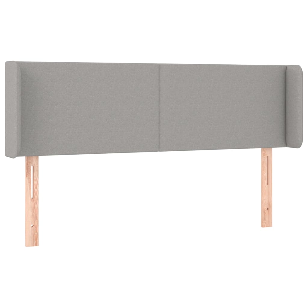Világosszürke szövet led-es fejtámla 147 x 16 x 78/88 cm