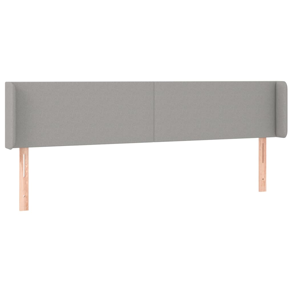 Világosszürke szövet led-es fejtámla 163 x 16 x 78/88 cm