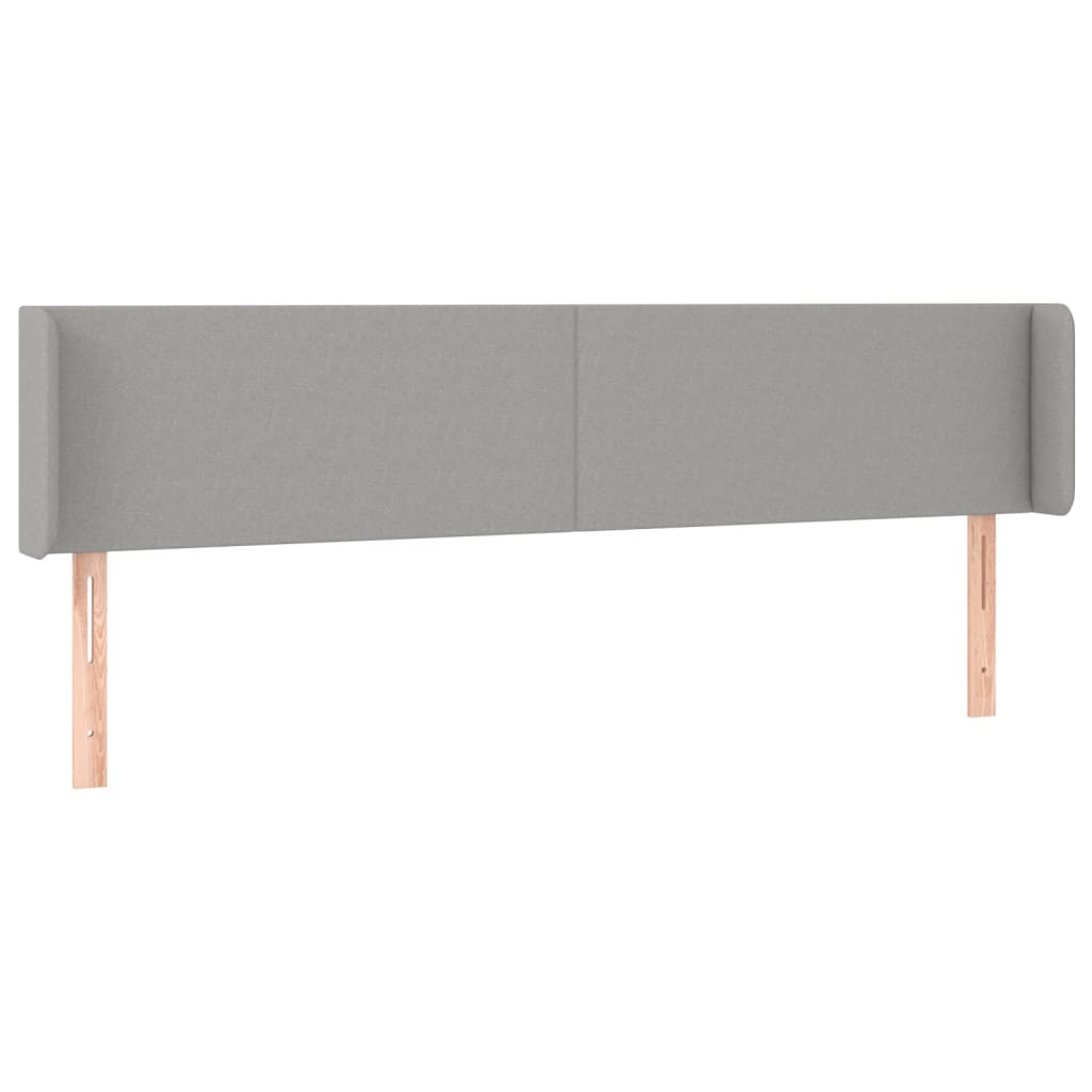 Világosszürke szövet led-es fejtámla 183 x 16 x 78/88 cm