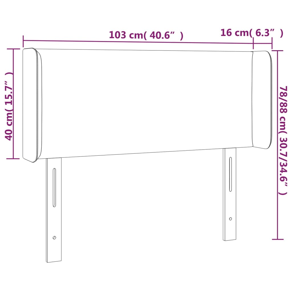 Cappuccino színű műbőr led-es fejtámla 103x16x78/88 cm