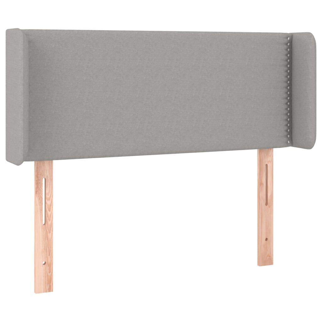 Világosszürke szövet led-es fejtámla 93 x 16 x 78/88 cm