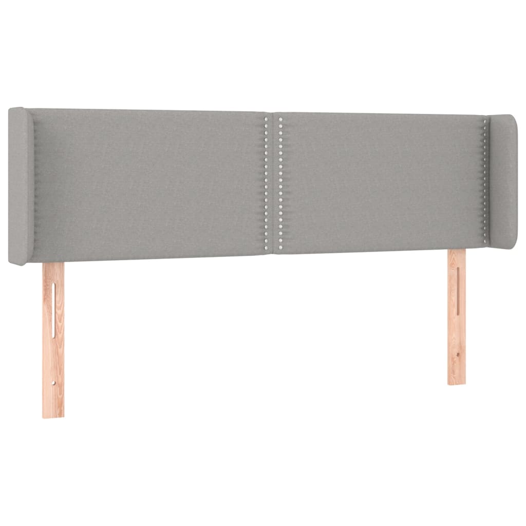 Világosszürke szövet led-es fejtámla 147 x 16 x 78/88 cm