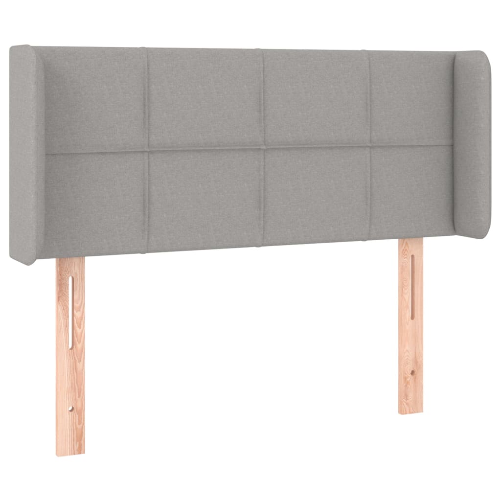 Világosszürke szövet led-es fejtámla 83 x 16 x 78/88 cm