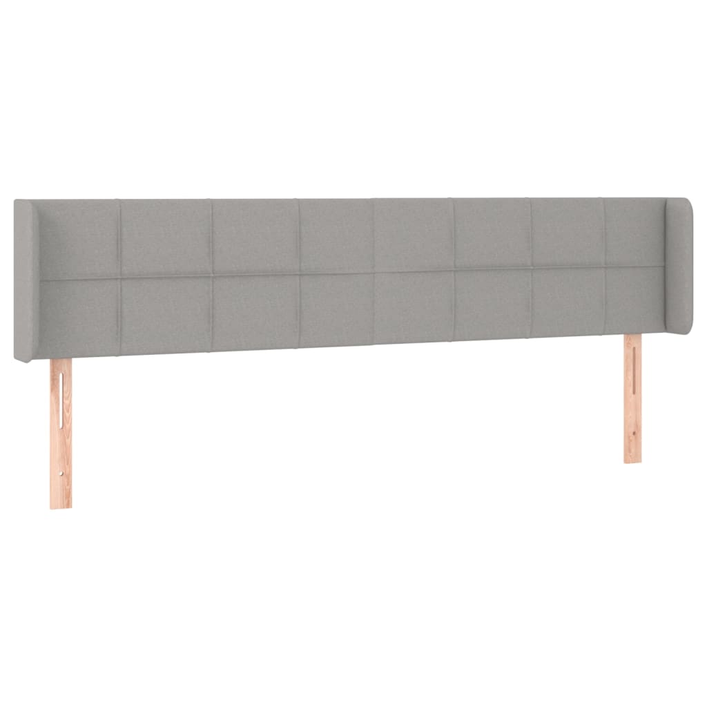 Világosszürke szövet led-es fejtámla 163 x 16 x 78/88 cm