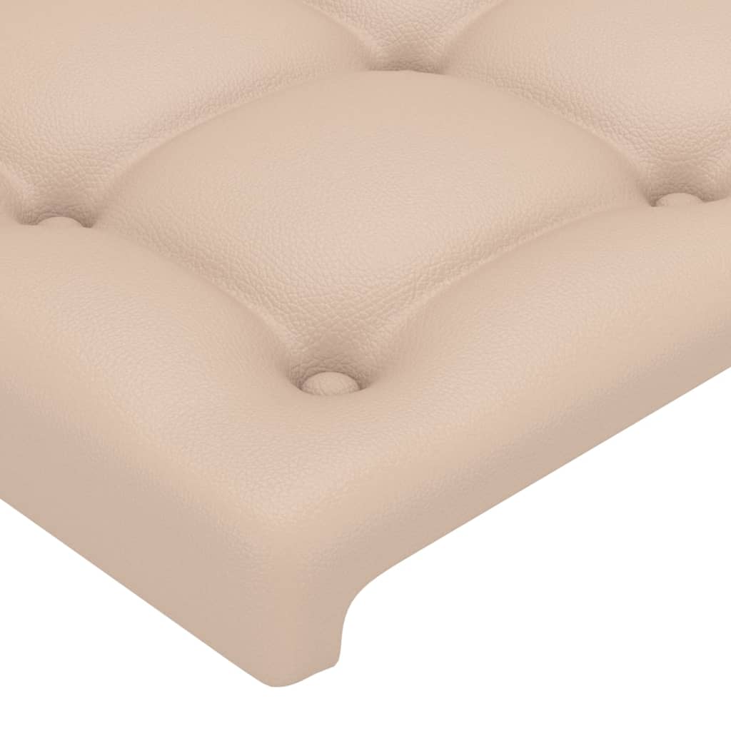 Cappuccino színű műbőr led-es fejtámla 203x16x78/88 cm