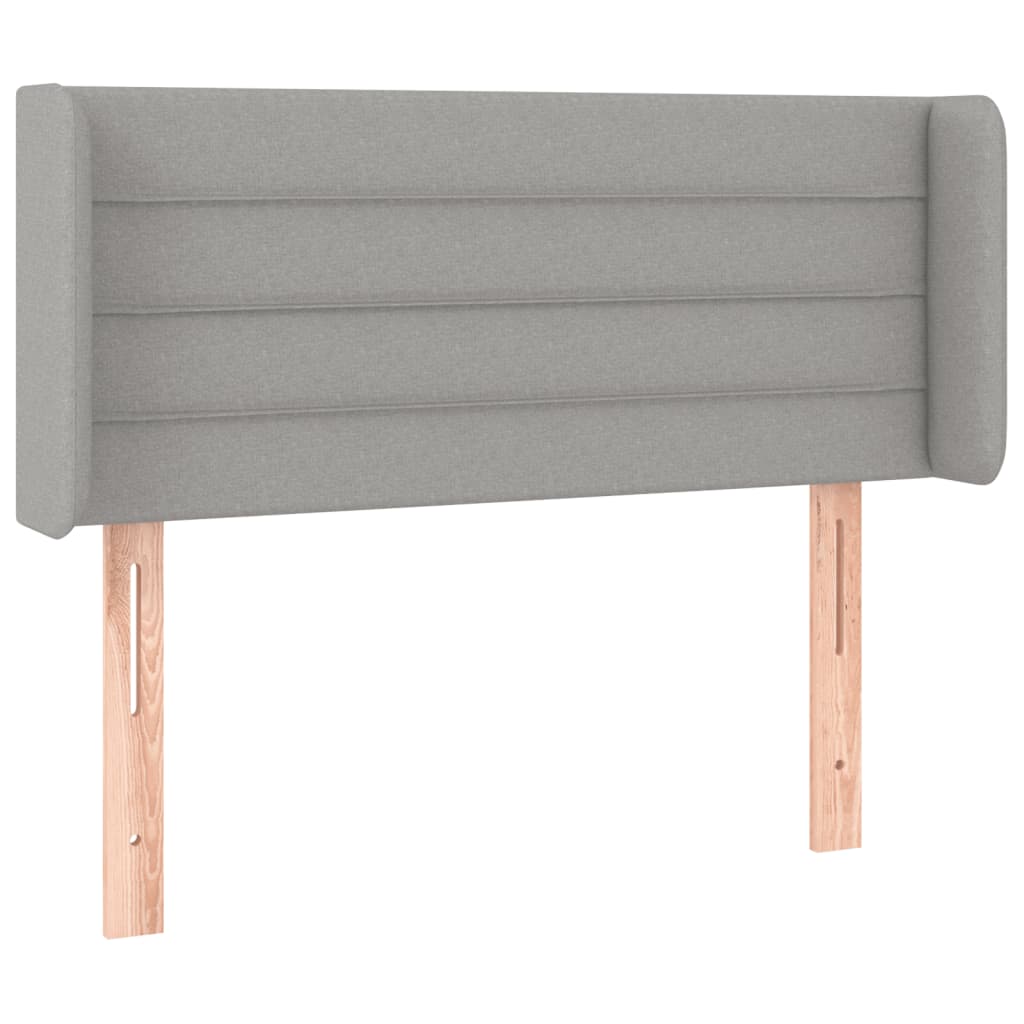 Világosszürke szövet led-es fejtámla 83 x 16 x 78/88 cm