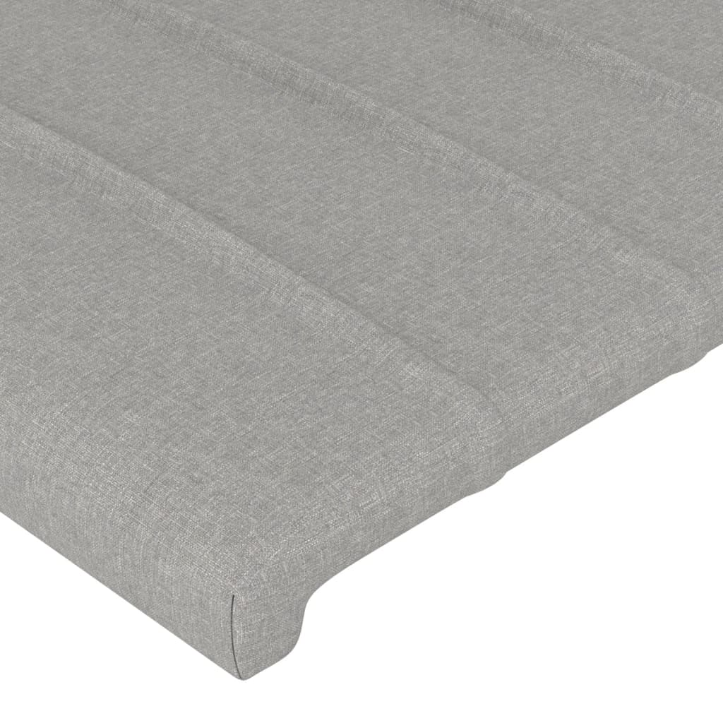 Világosszürke szövet led-es fejtámla 83 x 16 x 78/88 cm