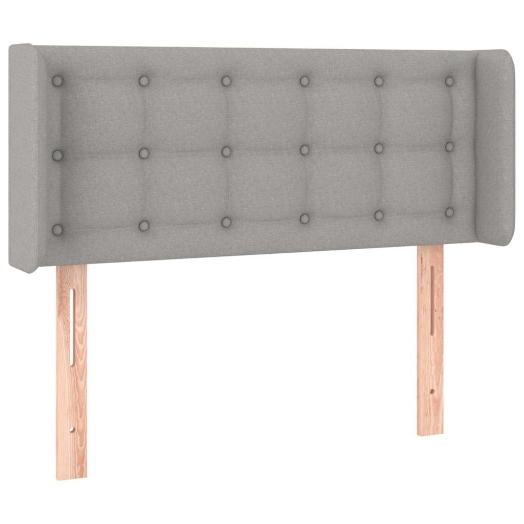 Világosszürke szövet led-es fejtámla 83 x 16 x 78/88 cm