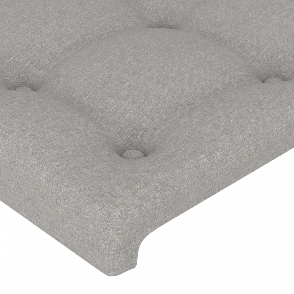 Világosszürke szövet led-es fejtámla 83 x 16 x 78/88 cm