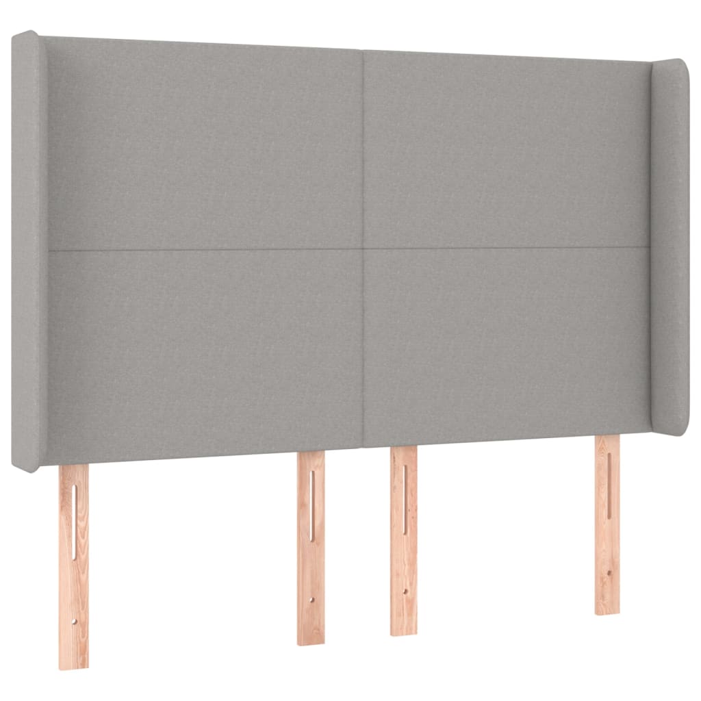 Világosszürke szövet led-es fejtámla 147x16x118/128 cm