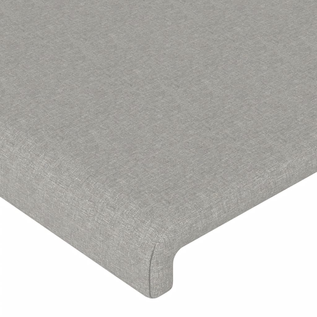 Világosszürke szövet led-es fejtámla 163x16x118/128 cm