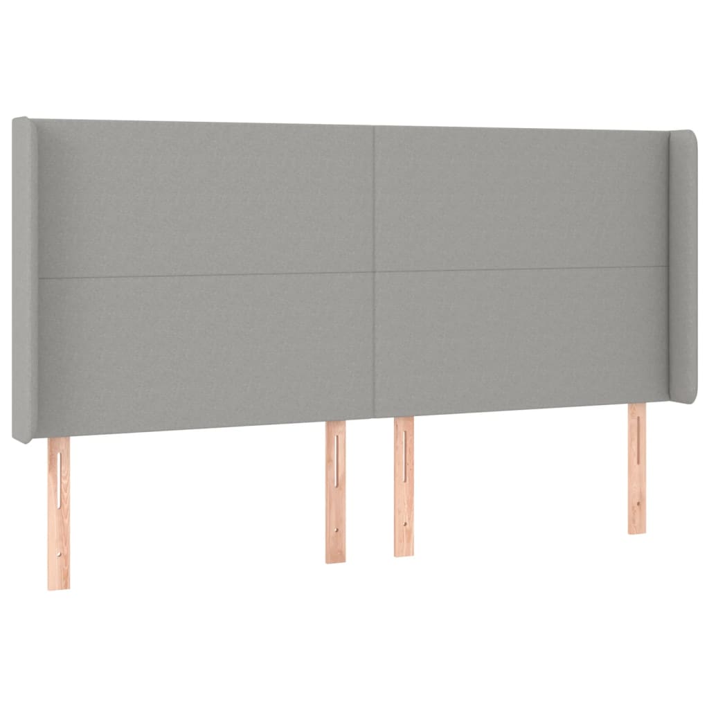 Világosszürke szövet led-es fejtámla 183x16x118/128 cm