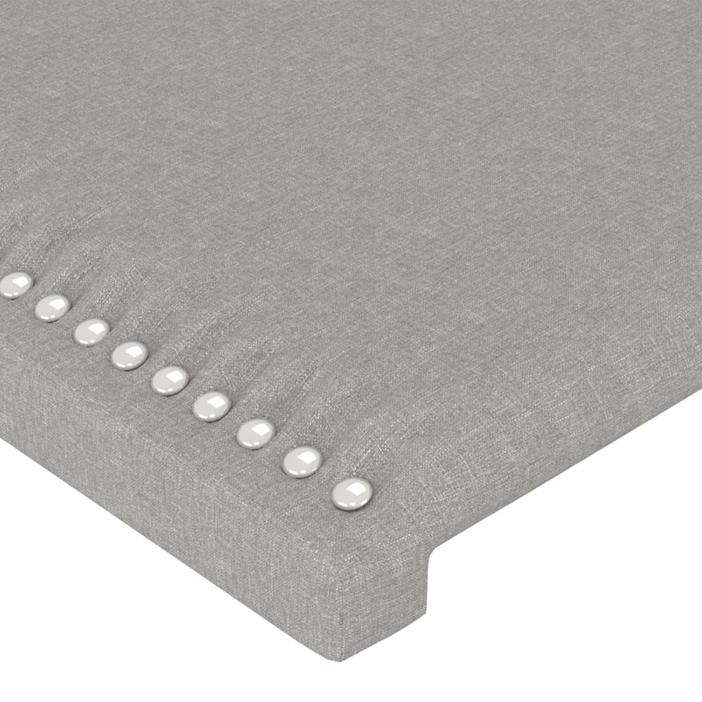 Világosszürke szövet led-es fejtámla 147x16x118/128 cm