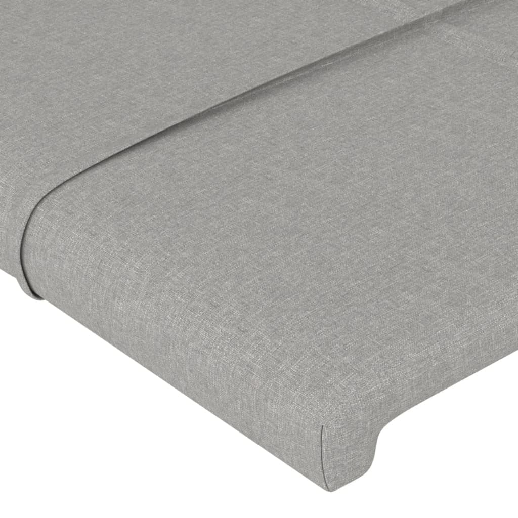 Világosszürke szövet led-es fejtámla 83x16x118/128 cm