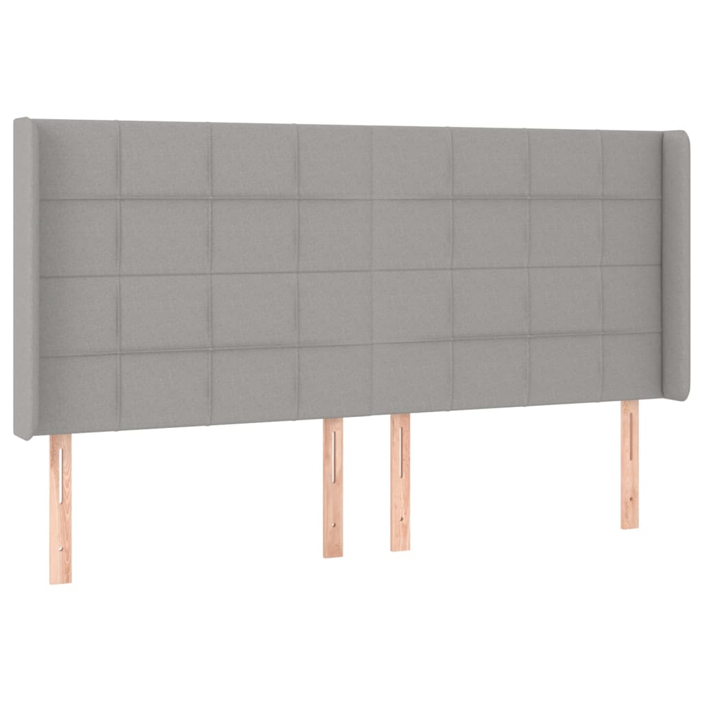 Világosszürke szövet led-es fejtámla 163x16x118/128 cm