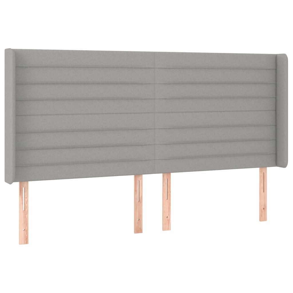 Világosszürke szövet led-es fejtámla 183x16x118/128 cm