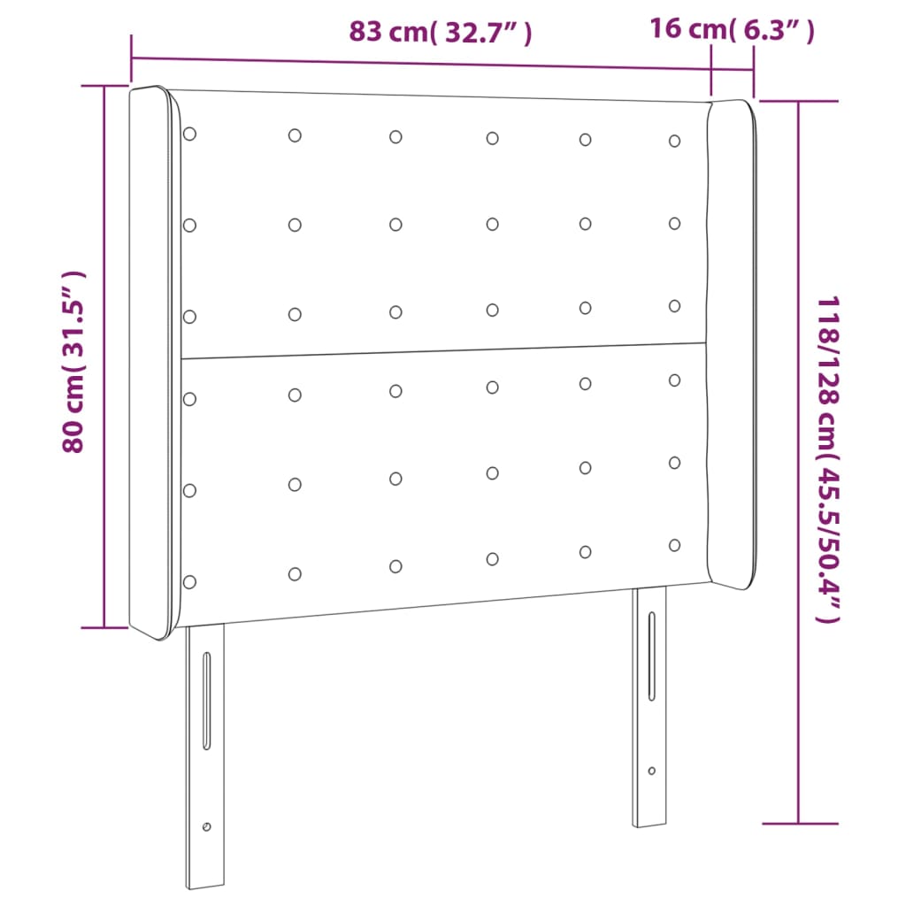 Világosszürke szövet led-es fejtámla 83x16x118/128 cm