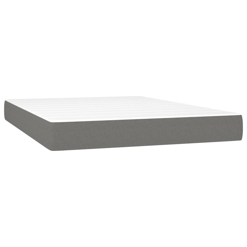 Sötétszürke szövet rugós és led-es ágy matraccal 140x200 cm Sötétszürke szövet rugós és led-es ágy matraccal 140x200 cm
