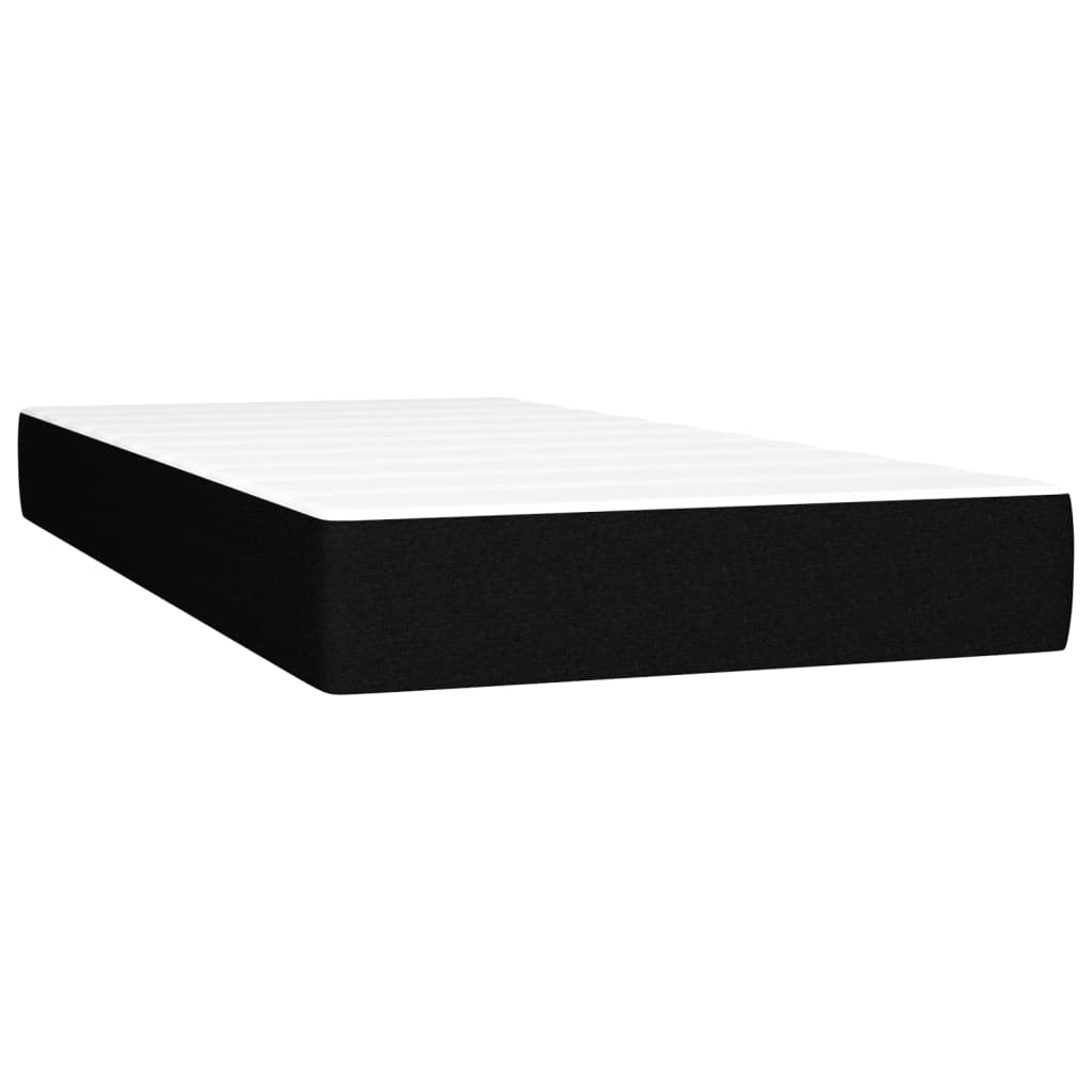 Fekete szövet rugós és led-es ágy matraccal 200x200 cm Fekete szövet rugós és led-es ágy matraccal 200x200 cm