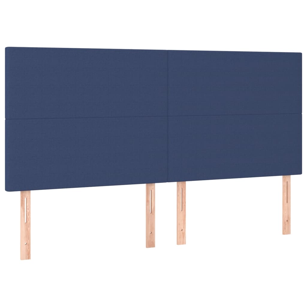 Kék szövet rugós és led-es ágy matraccal 160x200 cm