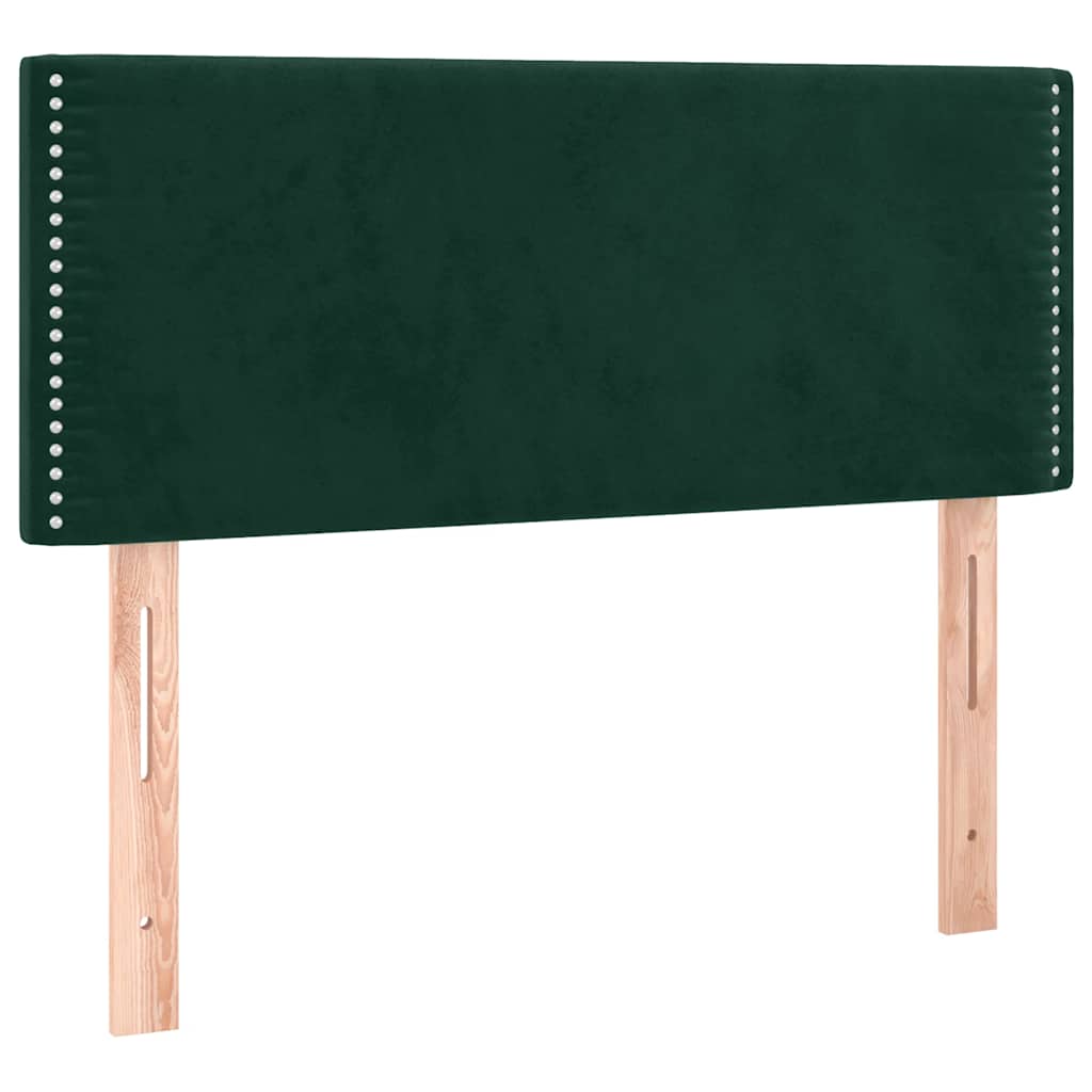Sötétzöld bársony rugós ágy matraccal 80 x 200 cm