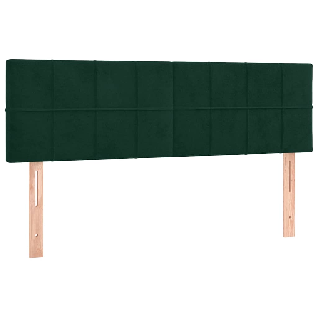 Sötétzöld bársony rugós ágy matraccal 140x190 cm