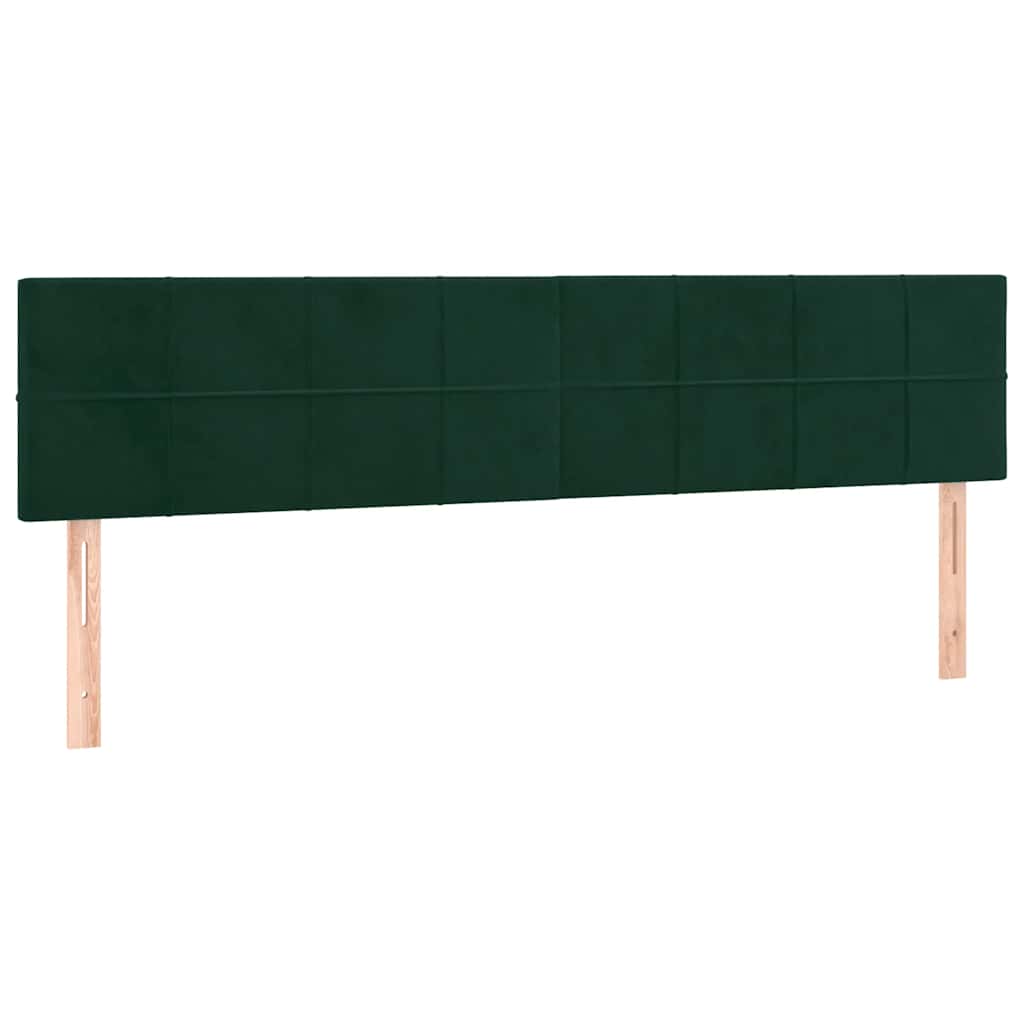 Sötétzöld bársony rugós ágy matraccal 160x200 cm