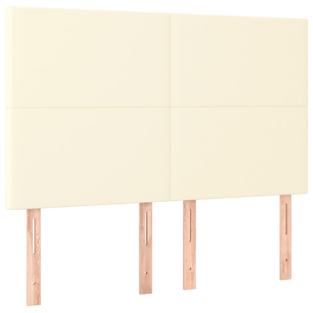 Krémszínű műbőr rugós ágy matraccal 140 x 200 cm