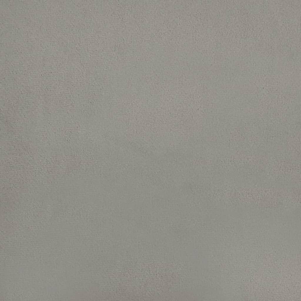 Világosszürke bársony ágykeret fejtámlával 120 x 200 cm