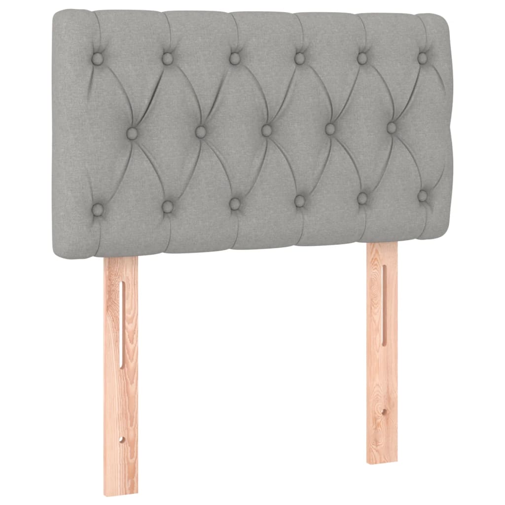 Világosszürke szövet rugós ágy matraccal 80 x 200 cm