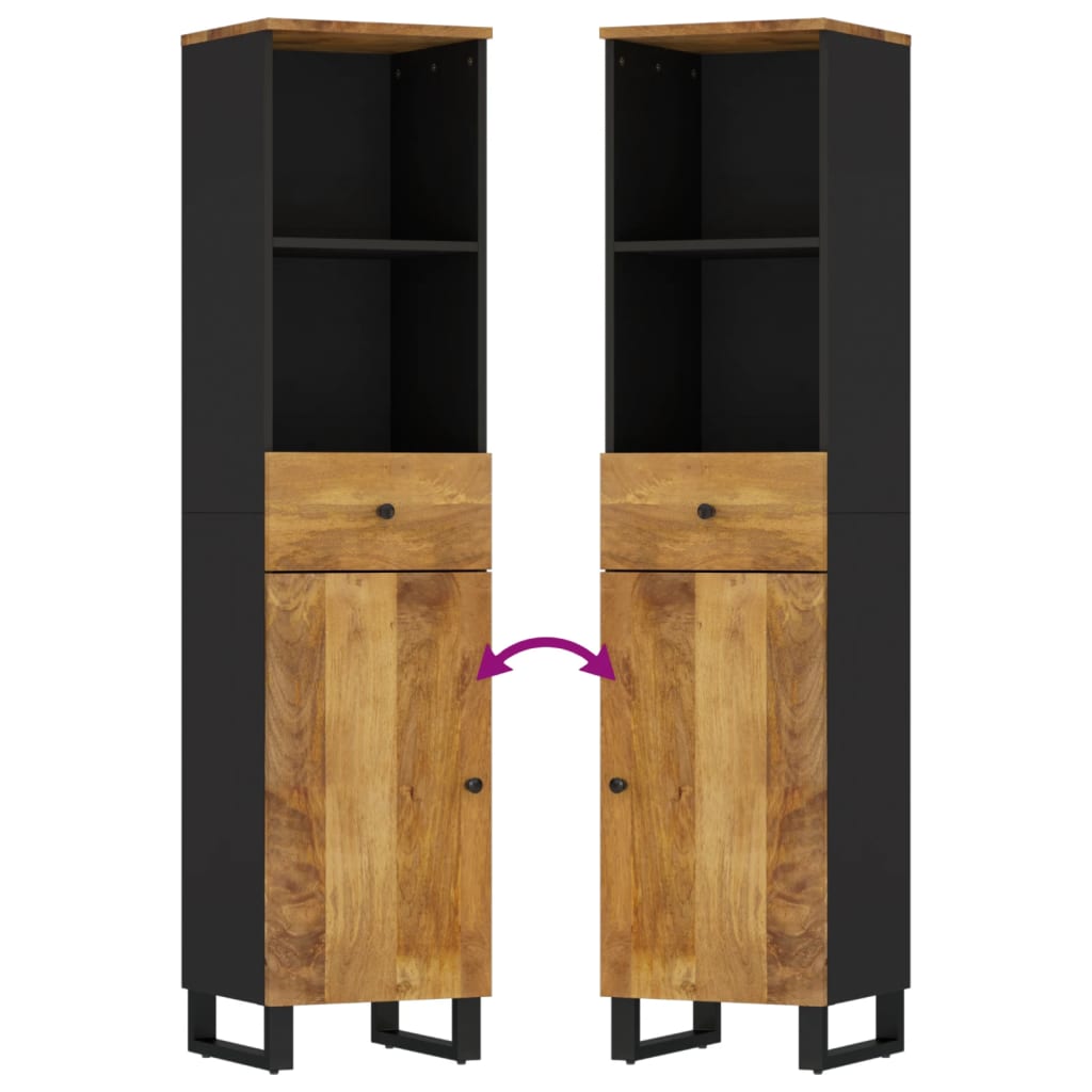 3 részes tömör mangófa fürdőszobai bútorszett