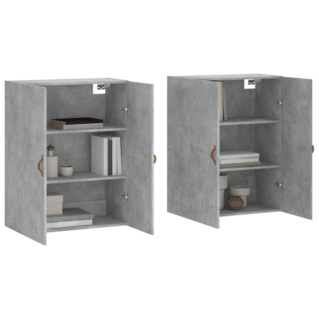 2 db betonszürke faliszekrény 69,5 x 34 x 90 cm