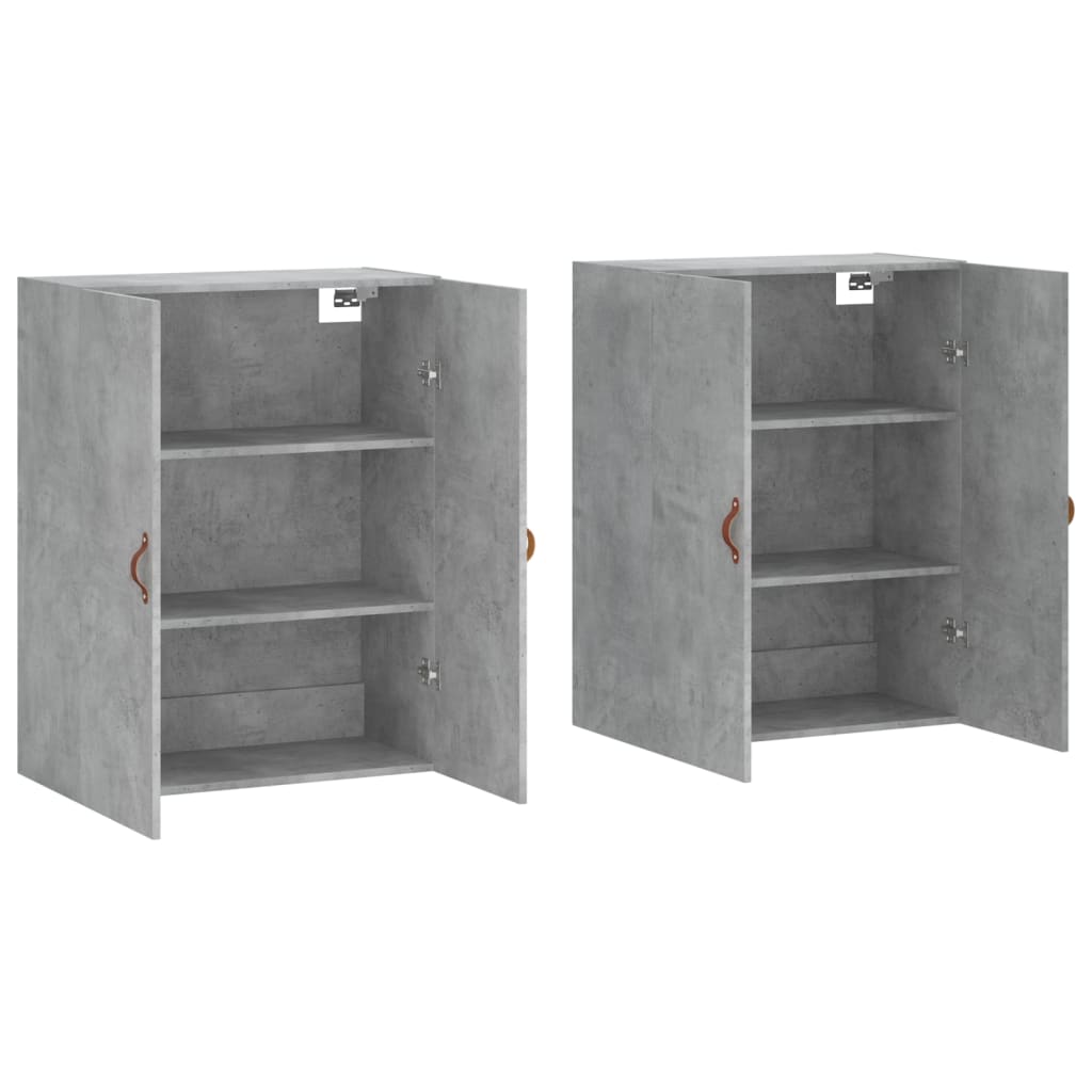 2 db betonszürke faliszekrény 69,5 x 34 x 90 cm