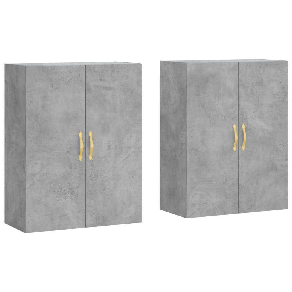 2 db betonszürke faliszekrény 69,5 x 34 x 90 cm