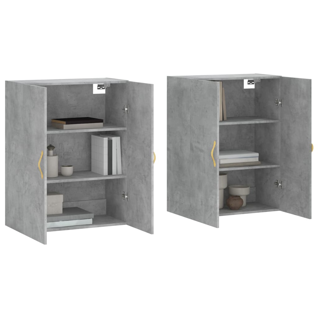 2 db betonszürke faliszekrény 69,5 x 34 x 90 cm