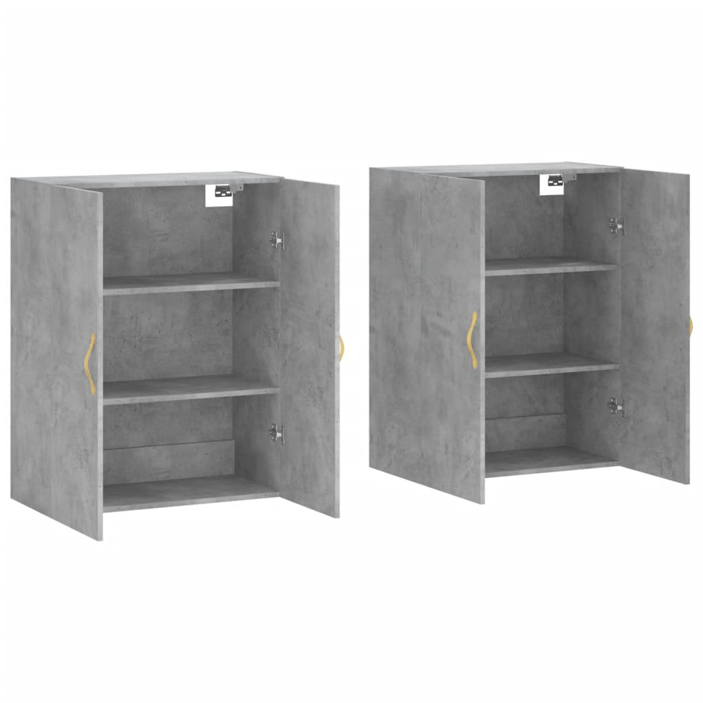 2 db betonszürke faliszekrény 69,5 x 34 x 90 cm