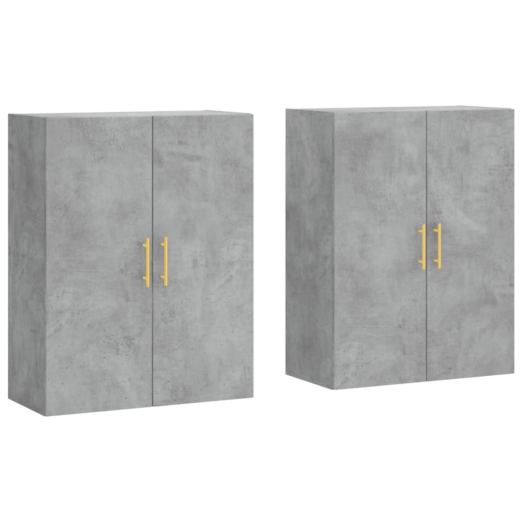 2 db betonszürke faliszekrény 69,5 x 34 x 90 cm