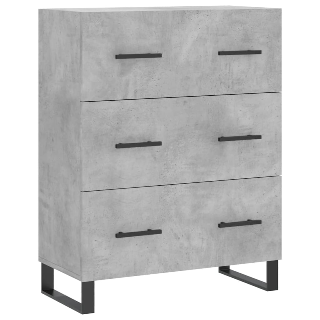 Betonszürke szerelt fa magasszekrény 69,5 x 34 x 180 cm