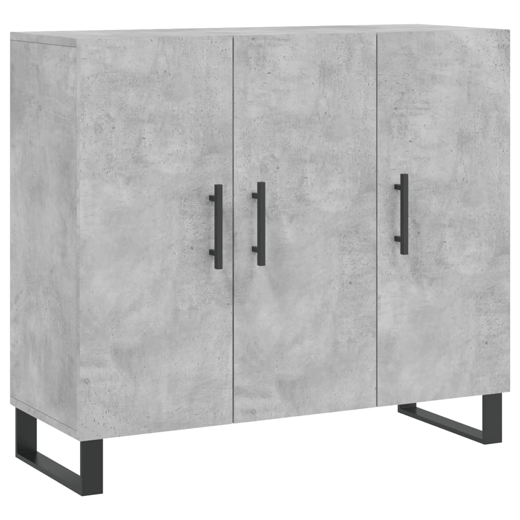 Betonszürke szerelt fa tálalószekrény 90 x 34 x 80 cm