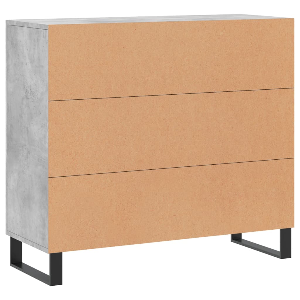 Betonszürke szerelt fa tálalószekrény 90 x 34 x 80 cm