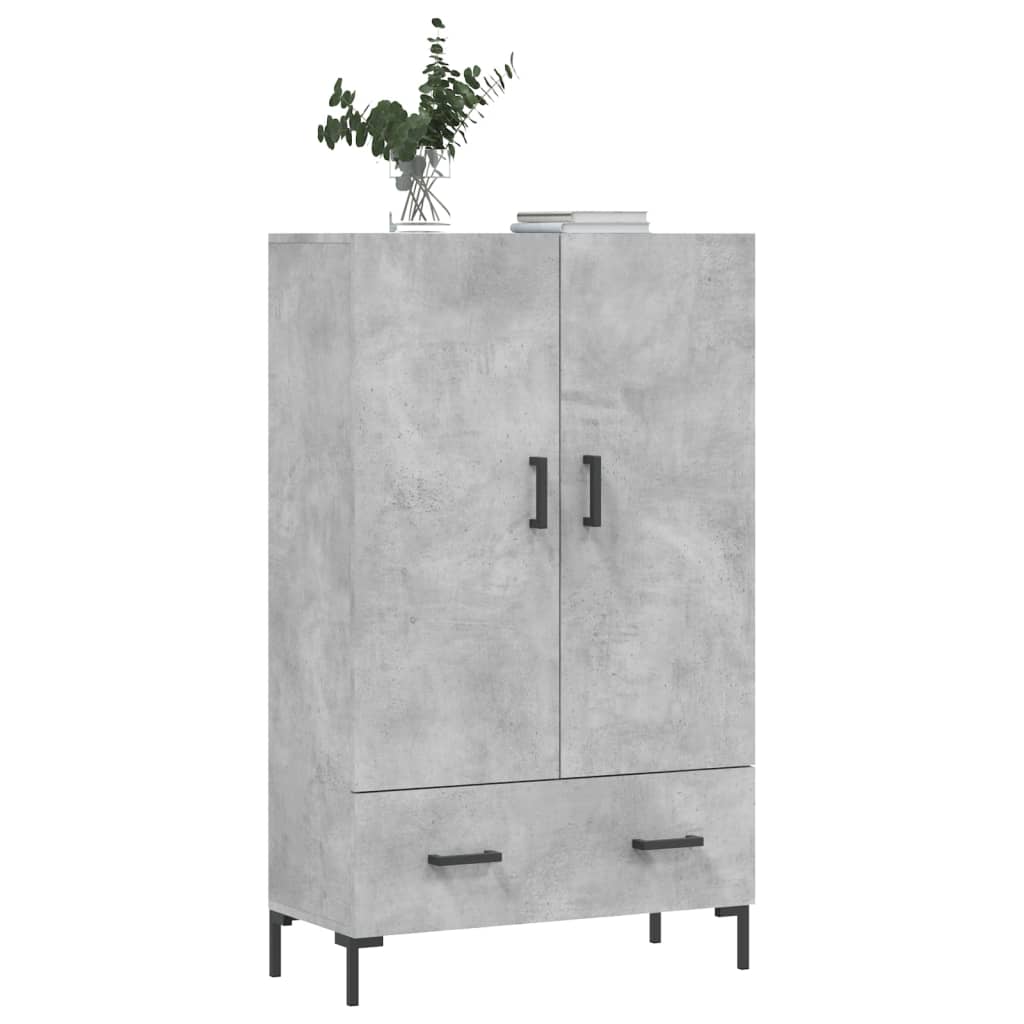 Betonszürke szerelt fa magasszekrény 69,5 x 31 x 115 cm