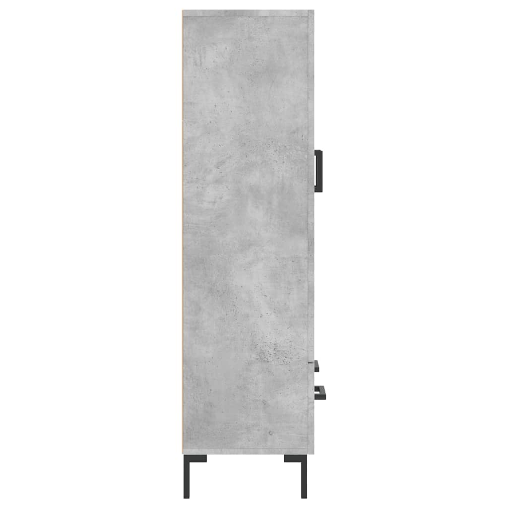 Betonszürke szerelt fa magasszekrény 69,5 x 31 x 115 cm