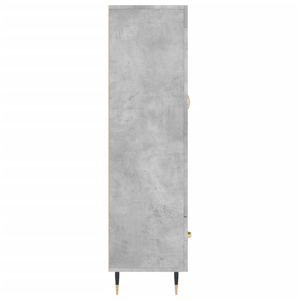 Betonszürke szerelt fa magasszekrény 69,5 x 31 x 115 cm