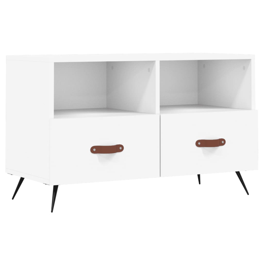 Fehér szerelt fa tv-szekrény 80 x 36 x 50 cm Fehér szerelt fa tv-szekrény 80 x 36 x 50 cm
