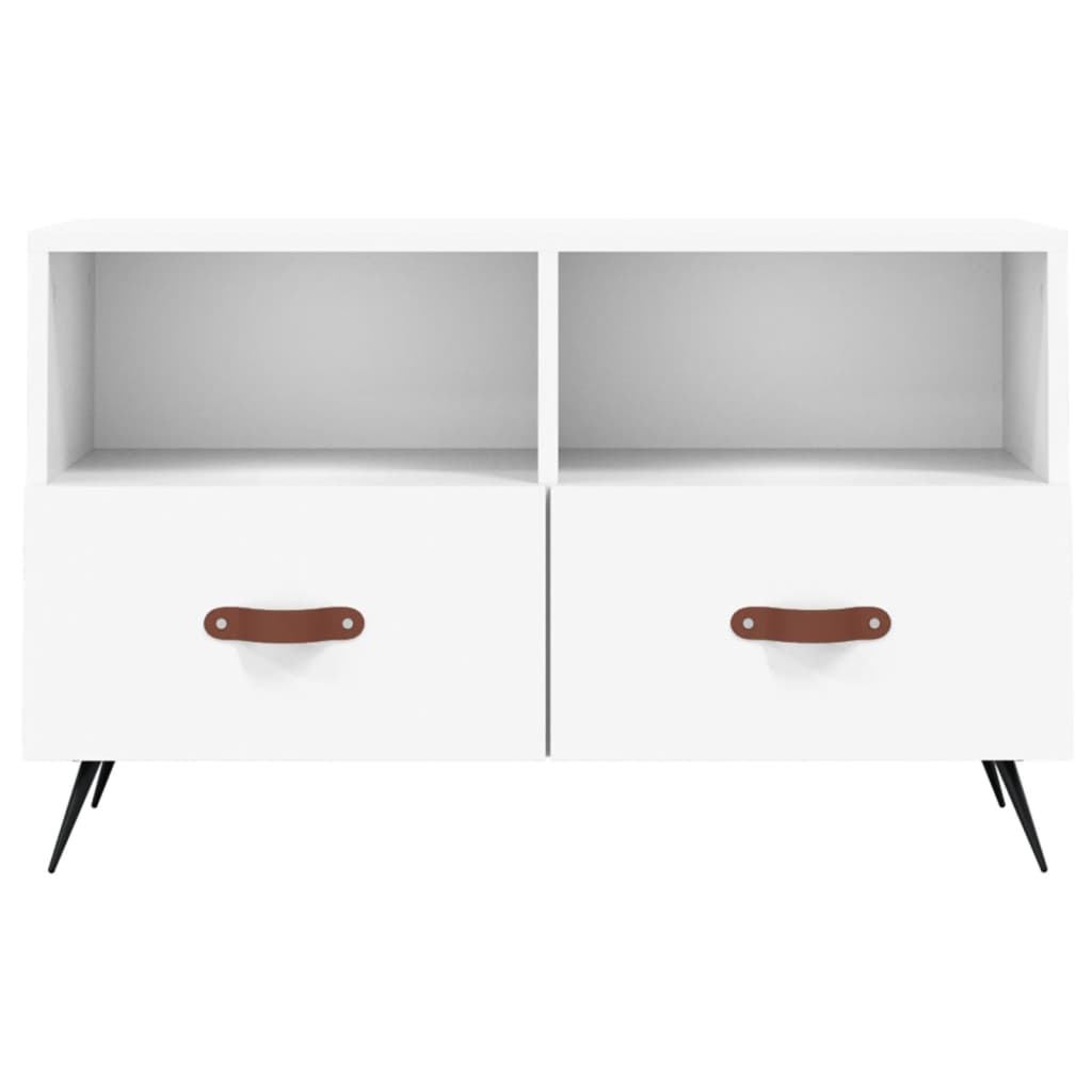 Fehér szerelt fa tv-szekrény 80 x 36 x 50 cm Fehér szerelt fa tv-szekrény 80 x 36 x 50 cm