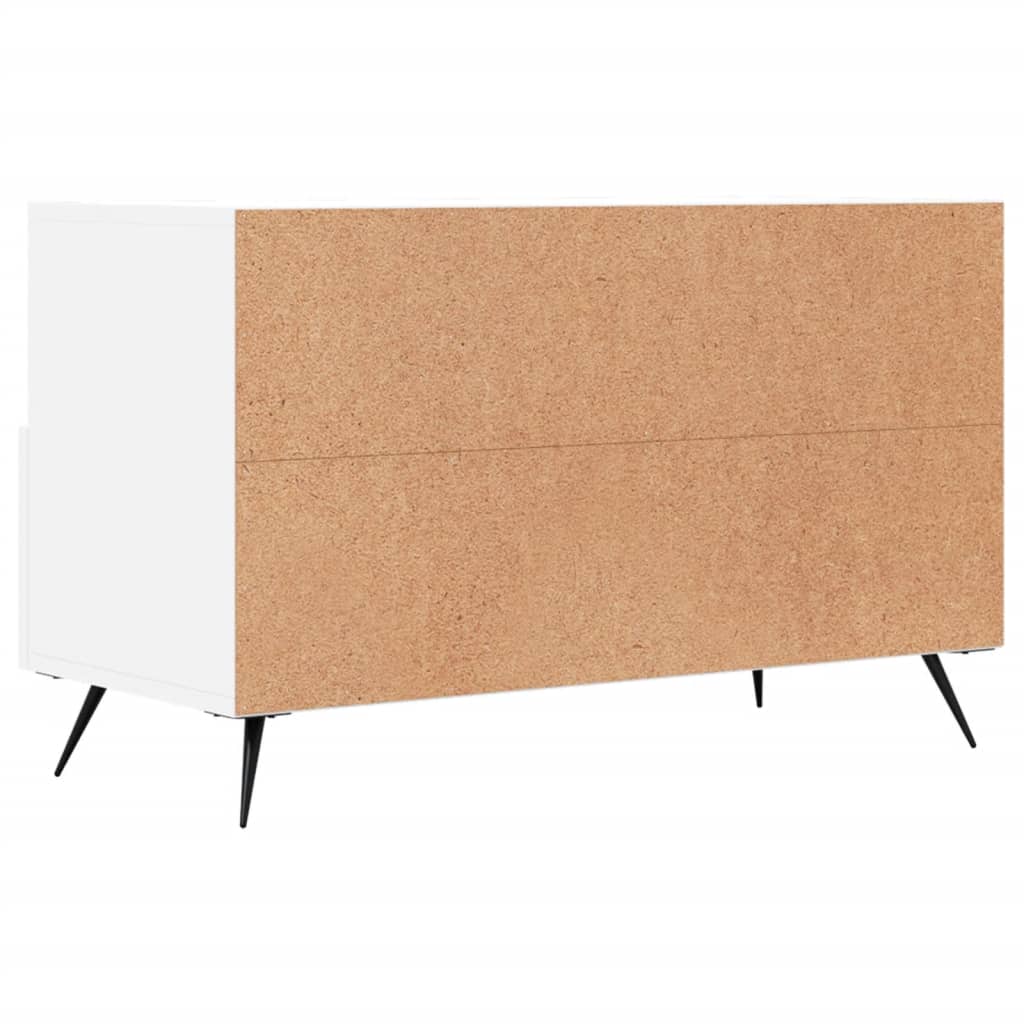 Fehér szerelt fa tv-szekrény 80 x 36 x 50 cm Fehér szerelt fa tv-szekrény 80 x 36 x 50 cm