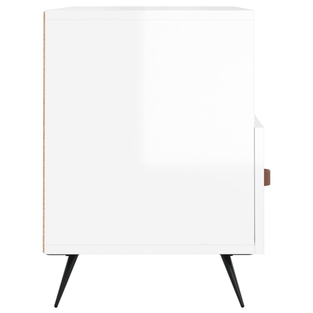 Fehér magasfényű szerelt fa tv-szekrény 80x36x50 cm Fehér magasfényű szerelt fa tv-szekrény 80x36x50 cm
