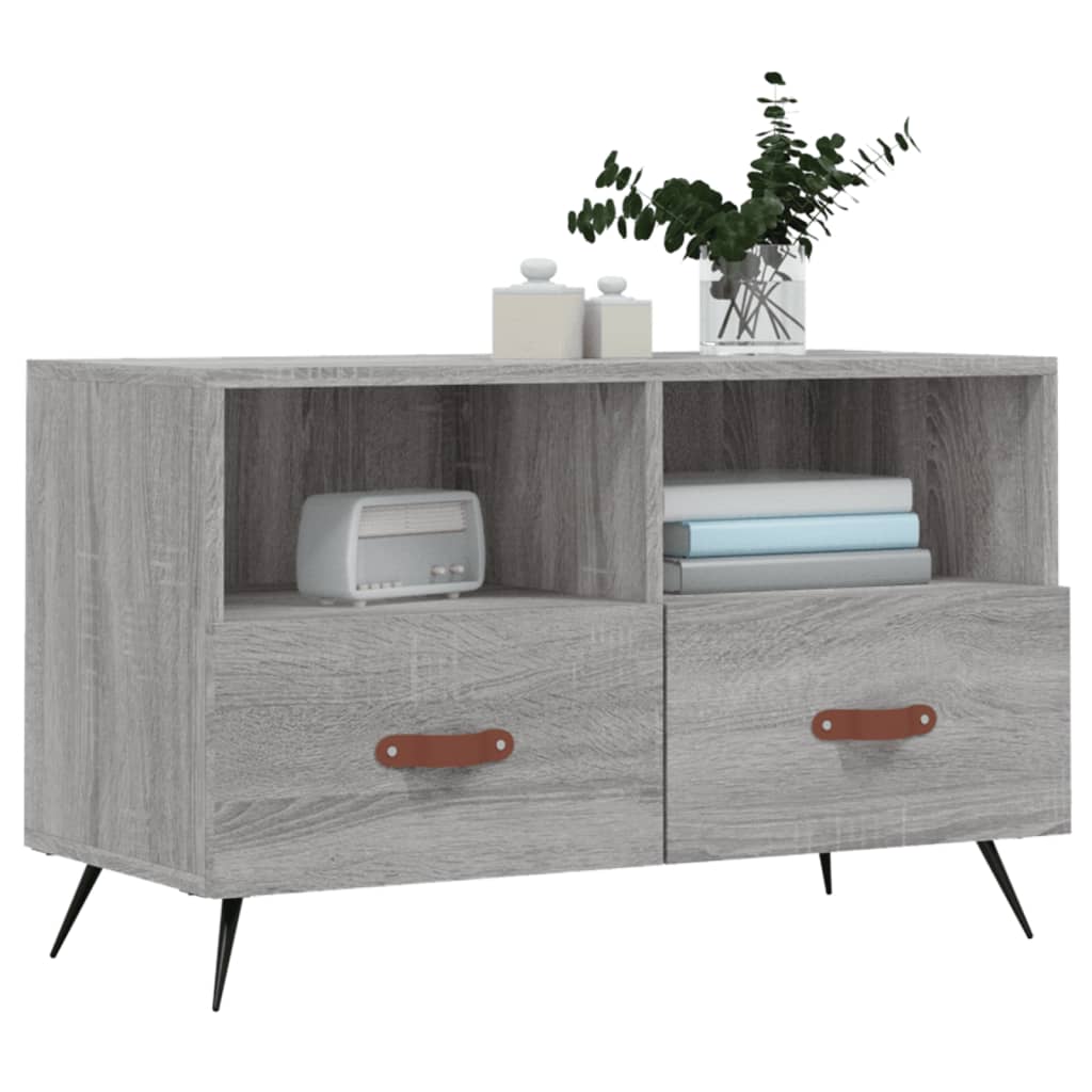 Szürke sonoma színű szerelt fa tv-szekrény 80x36x50 cm Szürke sonoma színű szerelt fa tv-szekrény 80x36x50 cm